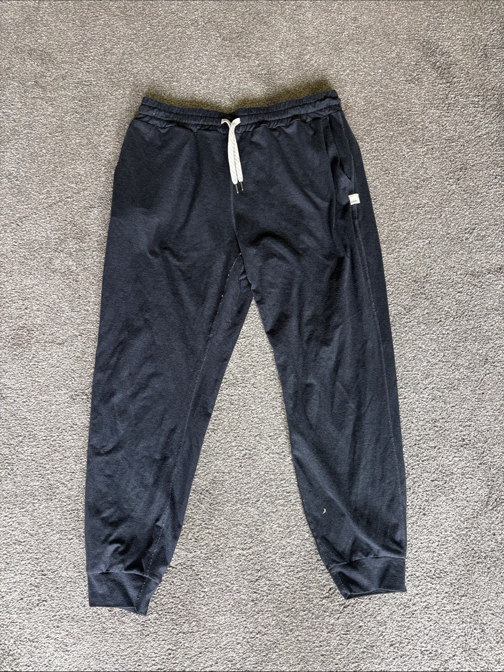 Vuori Charcoal Gray Joggers with White Drawstring